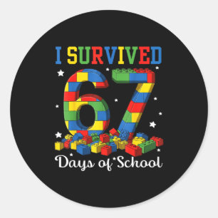 Adesivo Eu Sobrevivi 67 Dias Da Escola Número 67 Seis Sete