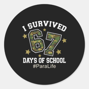 Adesivo Eu Sobrevivi 67 Dias De Camuflagem Escolar 6 7 Mem