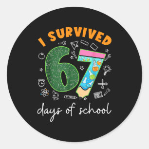Adesivo Eu Sobrevivi 67 Dias De Escola 67 Meme Ciência Ens