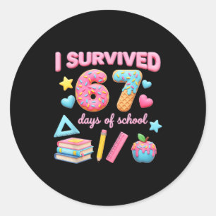 Adesivo Eu Sobrevivi 67 Dias De Escola Meme Six Seven Gera