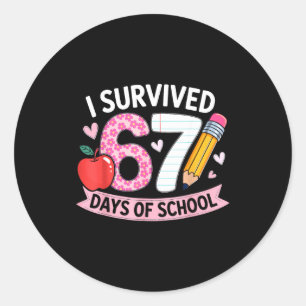Adesivo Eu Sobrevivi 67 Dias De Escola Piada Meme Aluno Pr
