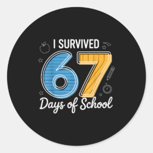 Adesivo Eu Sobrevivi 67 Dias De Escola Piada Meme Professo