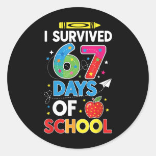 Adesivo Eu Sobrevivi 67 Dias De Escola Seis Sete Meme Para
