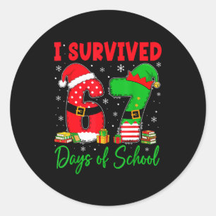 Adesivo Eu Sobrevivi 67 Dias De Escola Seis Sete Natal S