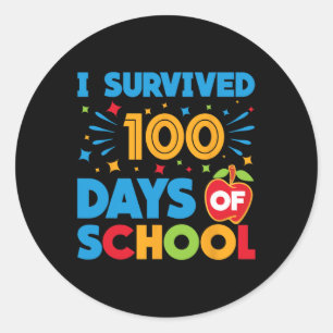 Adesivo Eu Sobrevivi A 100 Dias De Escola Feliz 100º Dia D