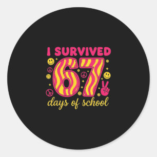 Adesivo Eu Sobrevivi a 67 Dias de Escola 100 Dias de Brain