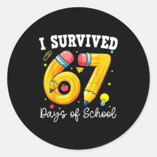 Adesivo Eu Sobrevivi a 67 Dias de Escola Engraçado 67 Meme