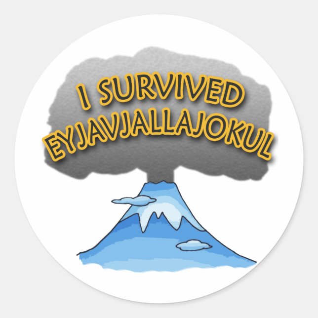 Adesivo Eu Sobrevivi à camiseta vulcânica Eyjafjallajokull (Frente)