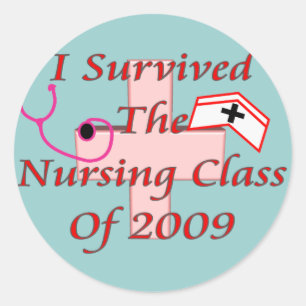 Adesivo Eu sobrevivi à classe dos cuidados de 2009