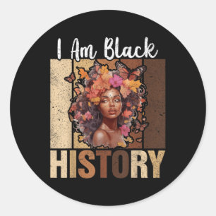 Adesivo Eu sou a Black History Month Black Melanin Afro Gi
