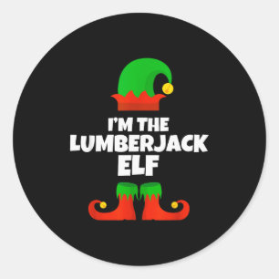 Adesivo Eu Sou A Família De Elfo Lenhador De Pijama Natal 