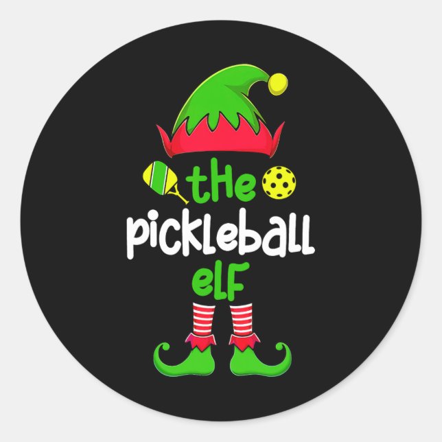 Adesivo Eu sou a família de Natal do Pickleball Elf que ba (Frente)