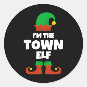 Adesivo Eu sou a Família Elf da Cidade Pajama Natal Engraç