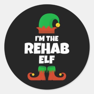 Adesivo Eu sou a família Rehab Elf Pajama Natal Engraçado 