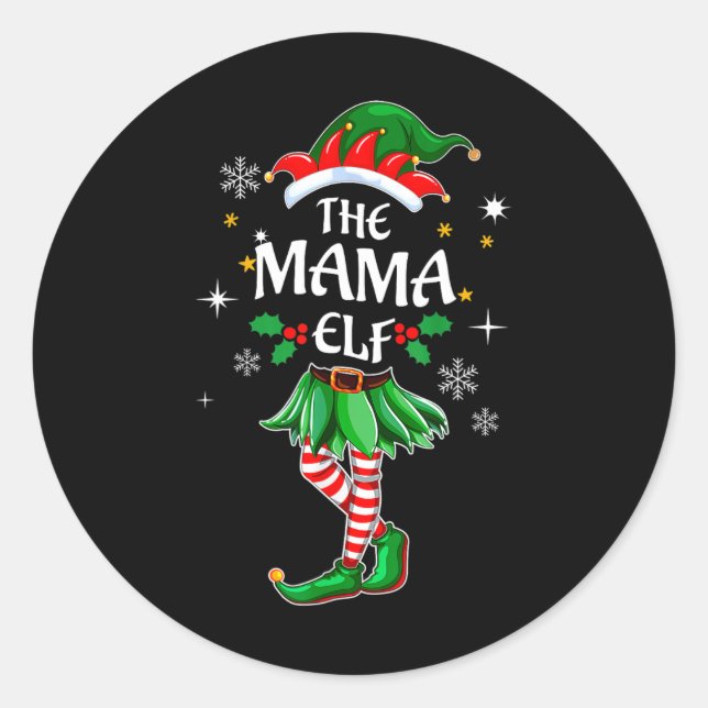 Adesivo Eu sou a festa de Natal da família da mamãe Elf (Frente)