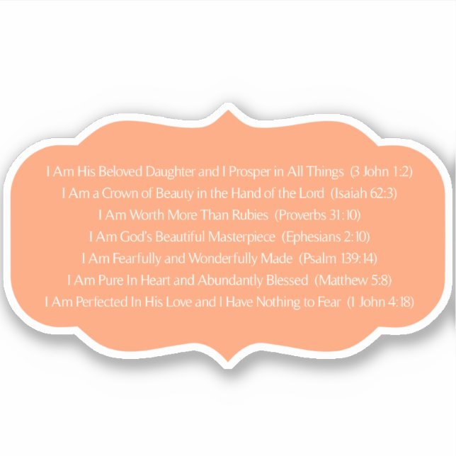 ADESIVO EU SOU A SUA AMADA FILHA CRISTÃ. (Frente)