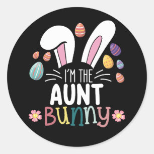 Adesivo Eu sou a tia Bunny Páscoa a combinar