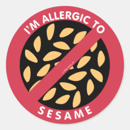 Adesivo Eu sou alérgico a Sesame Seeds Alergy Symbol Kids