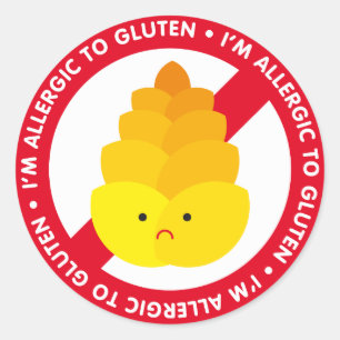 Adesivo Eu sou alérgico ao glúten!