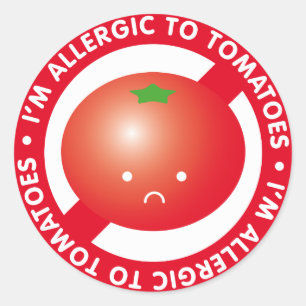Adesivo Eu sou alérgico aos tomates! Alergia do tomate