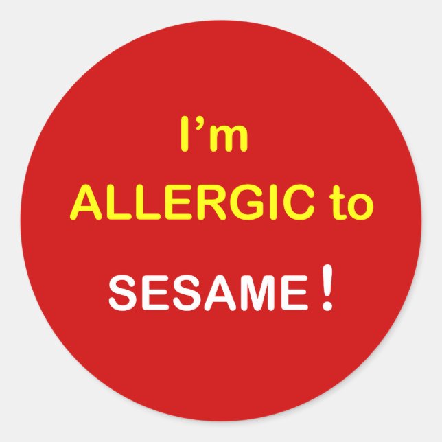 Adesivo Eu sou alérgico - SESAME. (Frente)