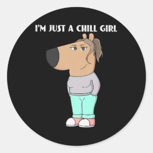 Adesivo Eu sou apenas uma garota chill Meme Engraçado 2