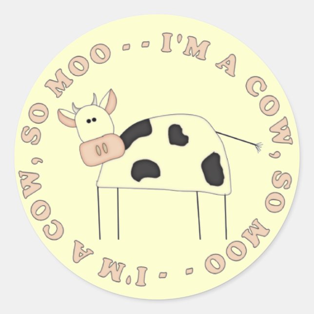 Adesivo Eu sou Camisetas de Vaca e Presentes (Frente)