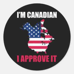 Adesivo Eu sou canadense eu aprovo que os Estados Unidos s