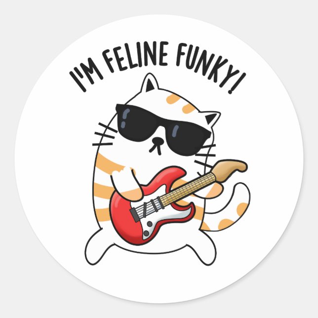 Adesivo Eu sou Feline Funky Engraçado Gato Pun (Frente)