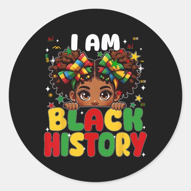 Adesivo Eu Sou Garota Coquete da História Negra Afro-Ameri (Frente)