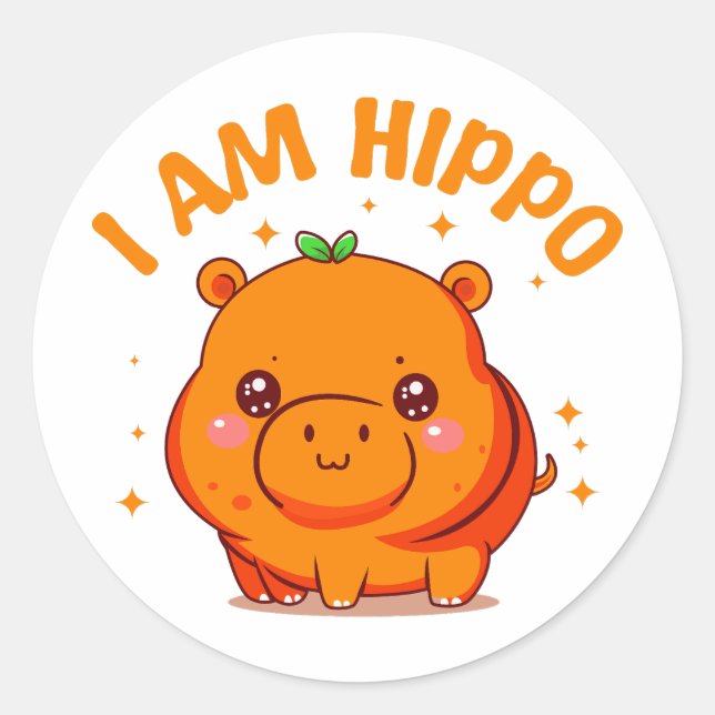 Adesivo Eu sou Hippo - Engraçado Hippo (Frente)