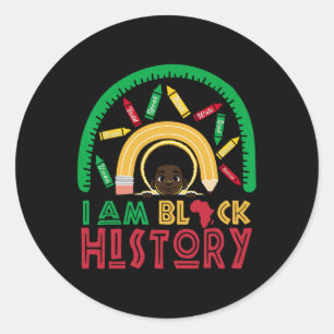 Adesivo Eu Sou História Negra Crianças Meninos Mês da Hist