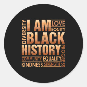 Adesivo Eu Sou História Negra Homens Afro-Americanos Menin