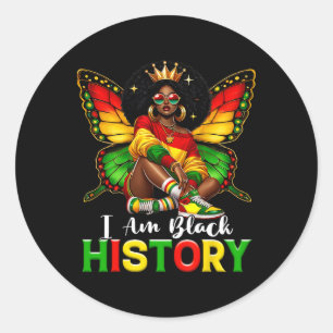 Adesivo Eu Sou Mês da História Negra Borboleta Afro-Americ