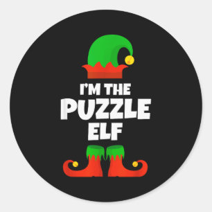 Adesivo Eu Sou O Elfo Puzzle Família Pajama Natal Engraçad