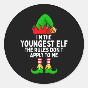 Adesivo Eu sou o mais jovem Elf Matching Family Christmas