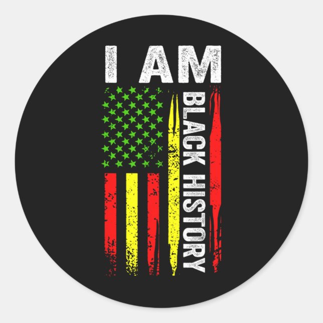 Adesivo Eu Sou O Mês Da História Negra Bandeira Afro-Ameri (Frente)