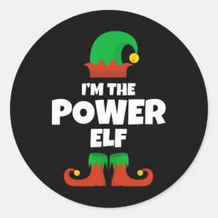 Adesivo Eu sou o Power Elf Family Pajama Natal Engraçado