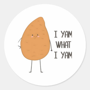 Adesivo Eu Sou O Que Eu Sou! Yam Vegetable Pun Incrível