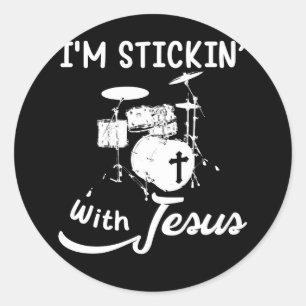 Adesivo Eu sou o Stickin Jesus Christian Drummer
