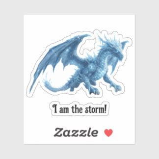 Adesivo Eu Sou O Tempestade Feroz Dragão De Gelo Azul