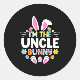 Adesivo Eu Sou o Tio Bunny Dia de Páscoa Divertido Família