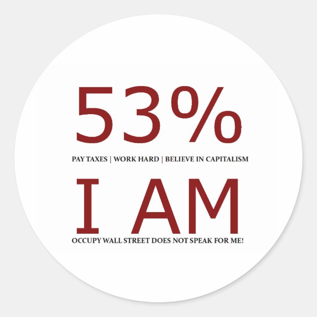 Adesivo Eu sou os 53% (Frente)