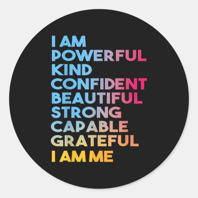 Adesivo Eu Sou Poderoso Confiante Belo Capa Forte (Frente)