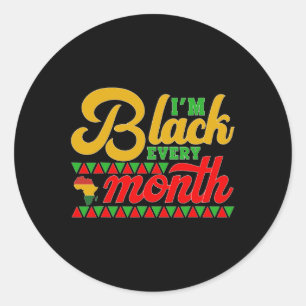 Adesivo Eu sou preto todos os meses Camisa Negra História 