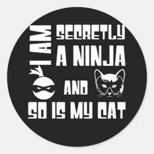 Adesivo Eu Sou Secretamente Um Ninja E O Meu Gato Também