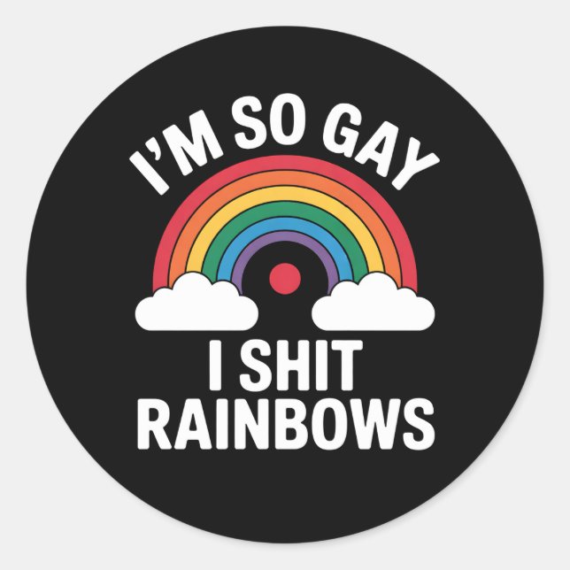 Adesivo Eu sou tão Gay Rainbows Engraçado LGBTQ Pride Ally (Frente)