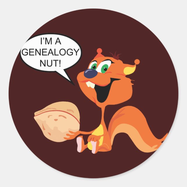 Adesivo Eu sou um Esquilo Genealógico Nut (Frente)