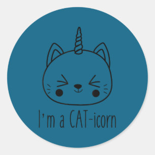 Adesivo Eu sou um gato-icórnio lindo gato unicórnio engraç