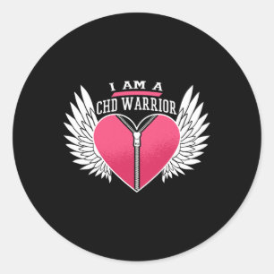 Adesivo Eu Sou Um Guerreiro Chd Coração Zipper Com Asas An
